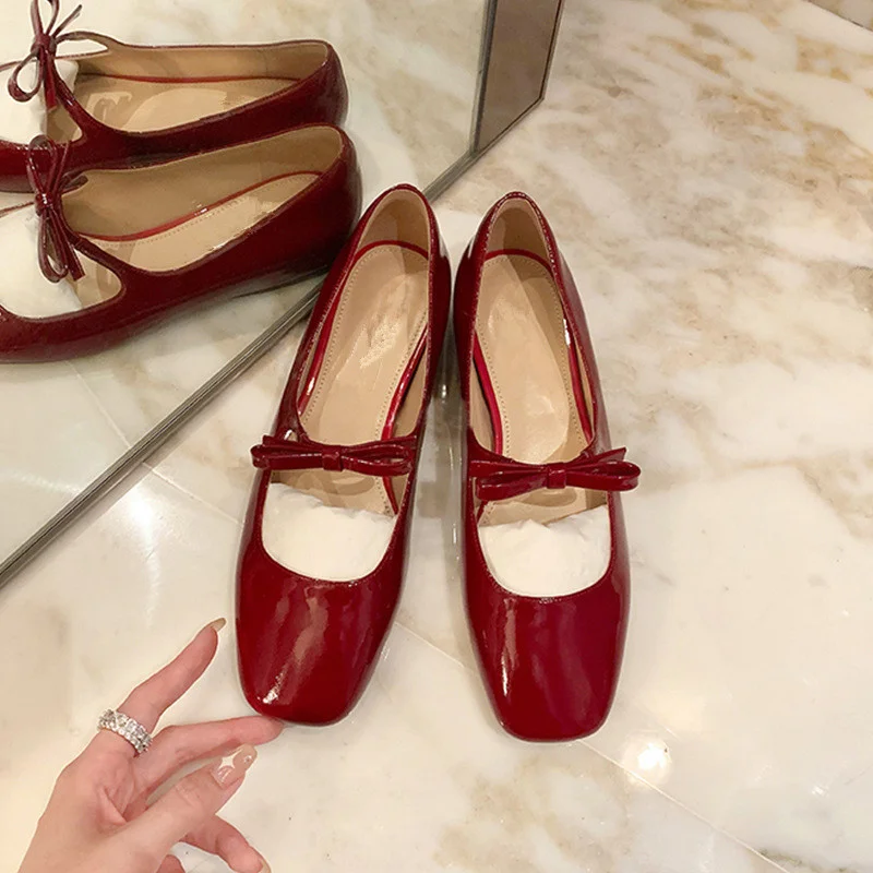 

Mary Janes – chaussures de Ballet pour femmes, souliers Lolita à enfiler, à la mode, grande taille 43