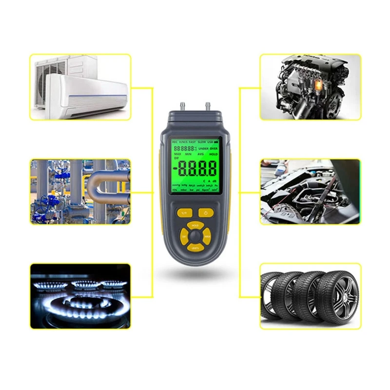 Цифровой ручной манометр HVAC Air Vacuum/Gas дифференциальный Mete KXRE