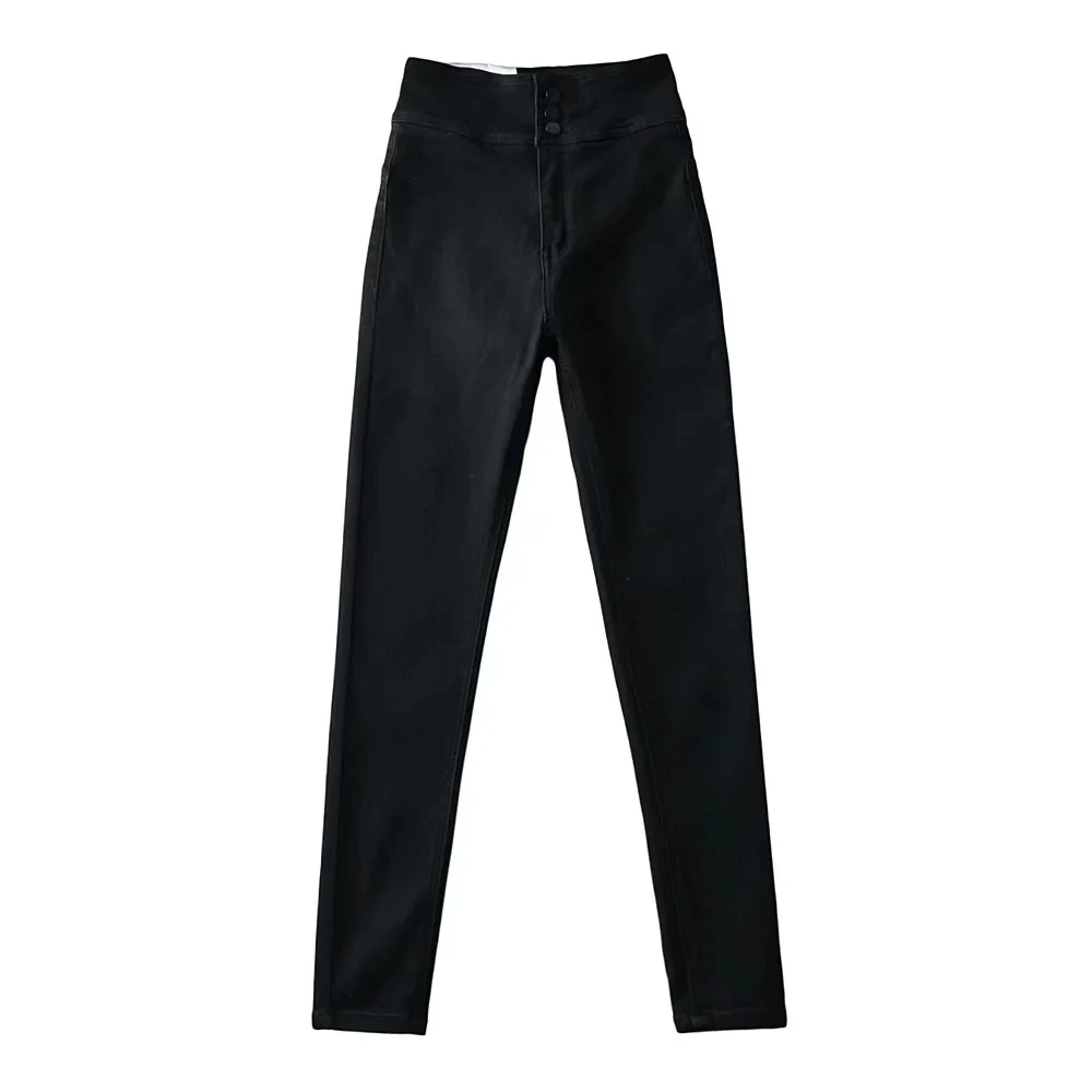 Jenny&Dave Push Up High Street Single Breasted Buttons High Waist Pencil Denim Pants Jeans Women Super Skinny Jeans Women