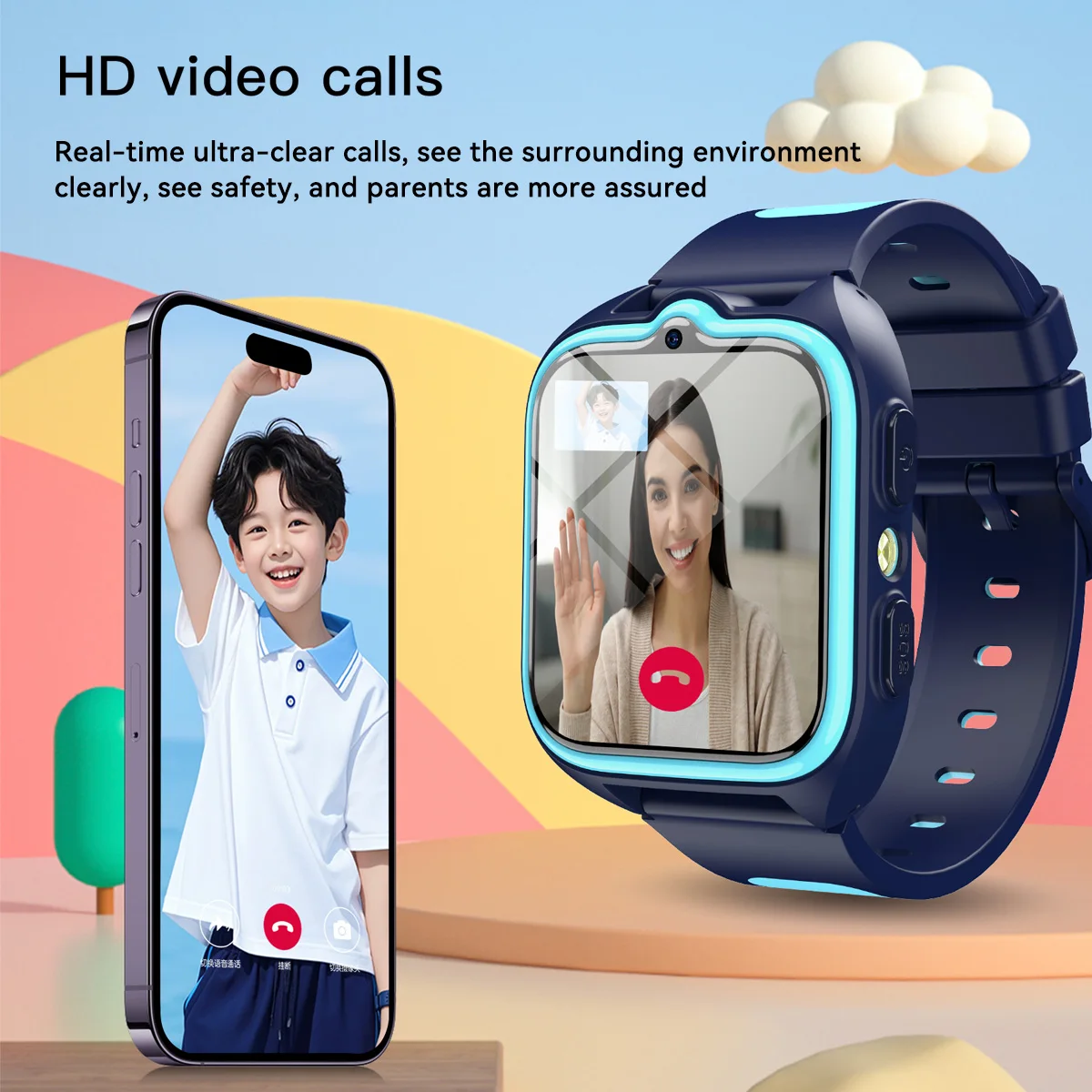 Фото Детские умные часы Blackview Z30, детские часы для телефона, LBS + Wi-Fi + GPS, тройное позиционирование AI, видеозвонок 4G, умные часы для телефона №4