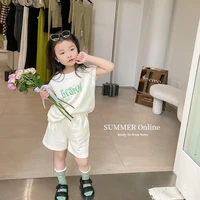 childrens clothing kit casual lettering short sleeve top shorts two piece set summer 2022 childrens clothing