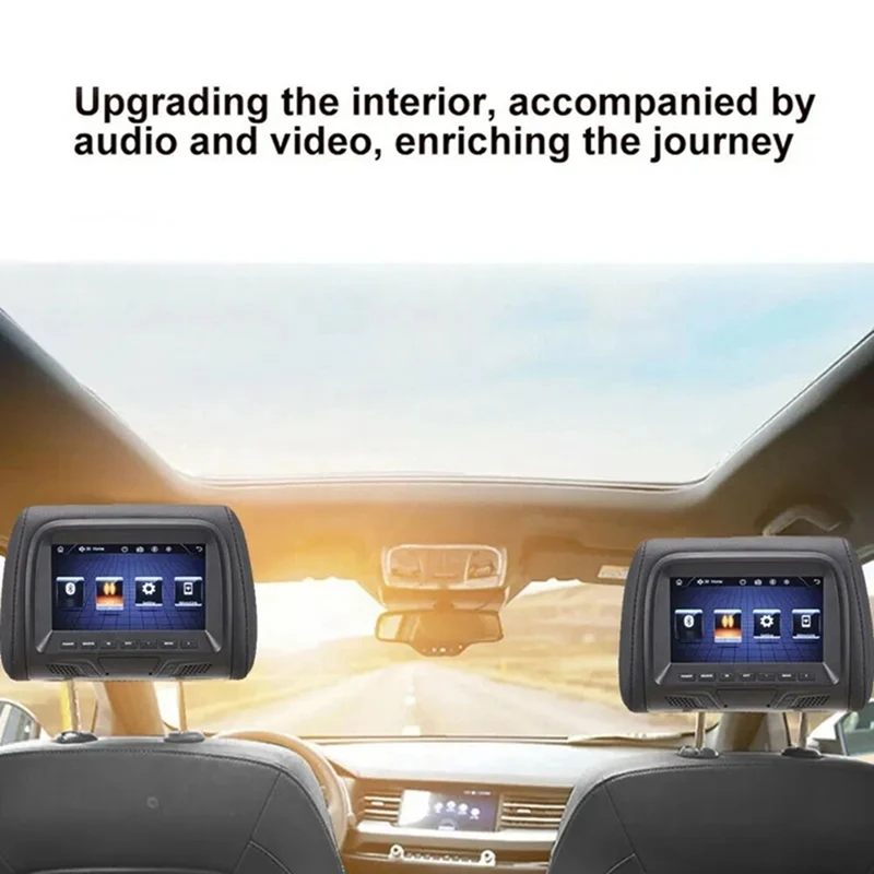 

7-дюймовый сенсорный экран монитор для автомобильного подголовника MP5 плеер Подушка для развлечения на заднем сиденье мультимедийный для AV USB SD MP4 MP5 FM B