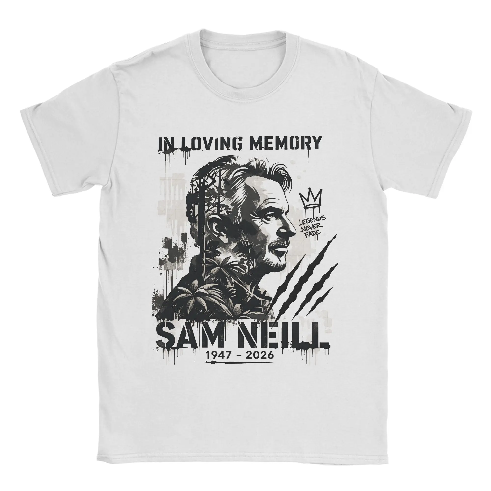 Фото Мужские футболки Sam Neill, футболки для отдыха, футболка с короткими рукавами и круглым воротником, одежда из чистого хлопка, подарок на день рождения №4