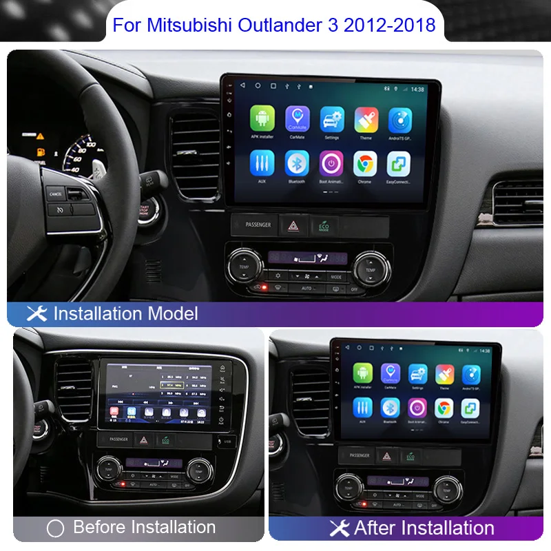 Автомагнитола на Android мультимедийный плеер Carplay для Mitsubishi Outlander 3 III GF0W GG0W 2012-2018
