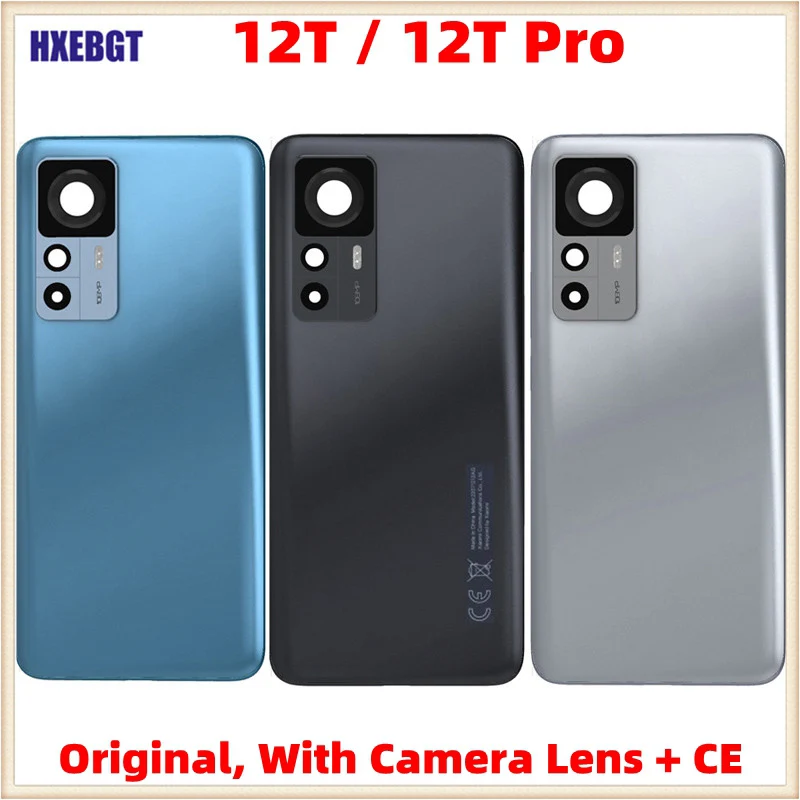 

Оригинальная Новинка для Xiaomi 12T , 12T Pro задняя крышка корпуса задняя крышка батарейного отсека с объективом камеры + детали для смартфона CE