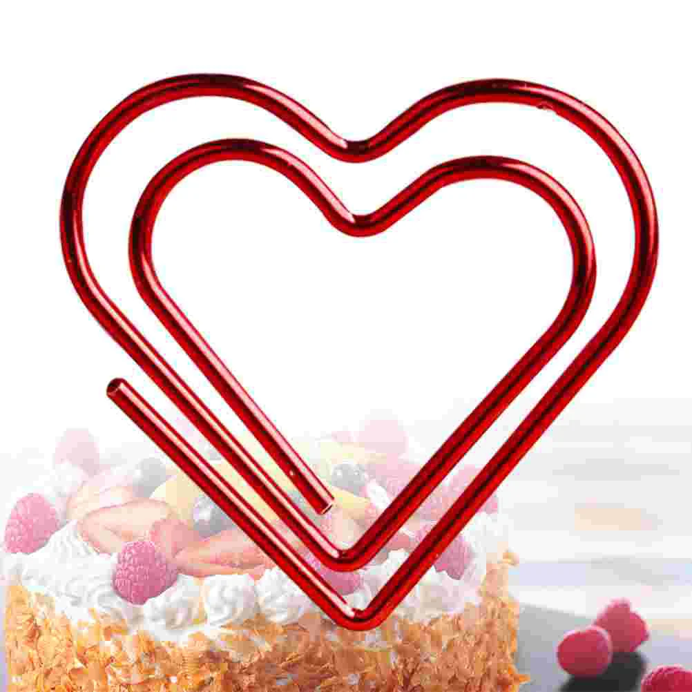 

100 шт., зажимы для бумаги в форме сердца