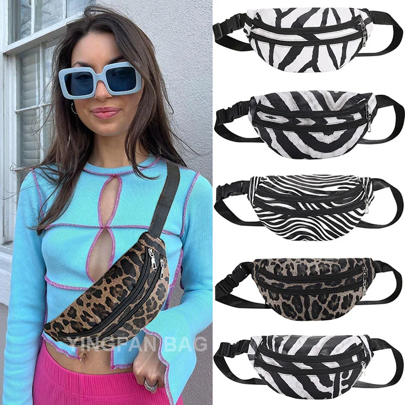 

Fashion Leopard Print Waist Fanny Pack Belt Women Travel Bag Chest Purse Chest Pouch Bullet Pack PU Leather Shoulder Bag 2023