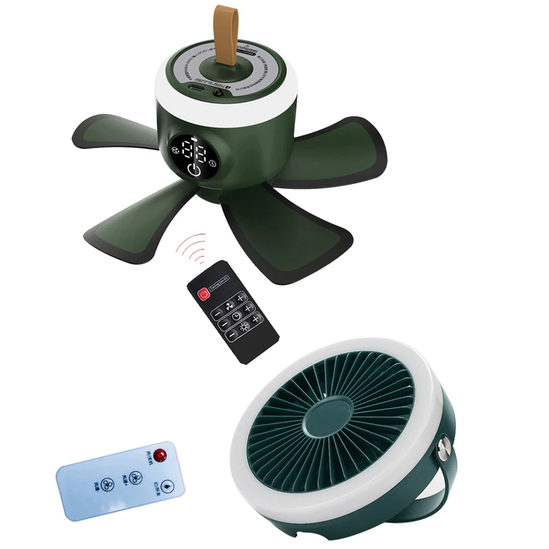 

Battery USB Electric Fan Rechargeable Remote Control Timing 4 Gears Ceiling Fan for Tent Bed lampara techo ventilateur plafond