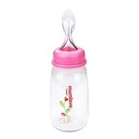 portable size baby squeezing feeding spoon food grade silicone infant baby training scoop rice cereal food supplement feeder