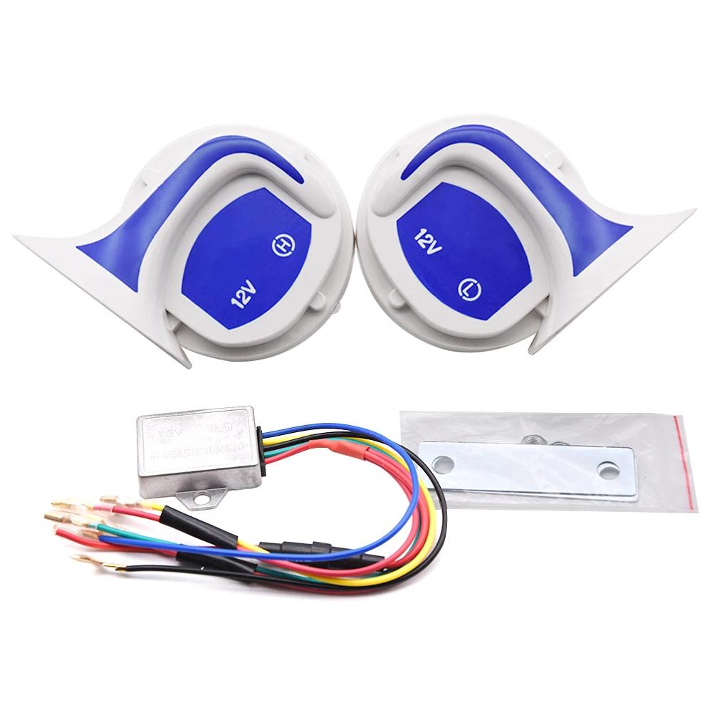 

2 Шт., 12 В, Громкий Воздушный Звуковой Сигнал В Форме Улитки, Волшебный 18 Звуков, Электрический Мотоцикл, Автомобиль