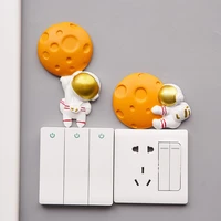 nordic astronaut switch stickers home decor resin 3d astronaut moon statue household wall sticker outlet decoration sticker gift