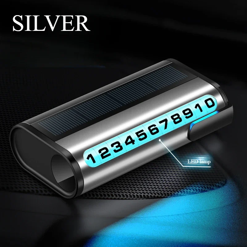 

Временная парковочная карта, светящаяся автопарковочная карта, солнечная зарядка, временная стоп-карта с номером телефона для декора интерьера автомобиля