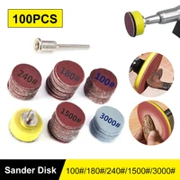 100pcs 1 inch25mm sanding discs pads assorted abrasive polishing sandpaper for sander grinder 10018024015003000 grit paper