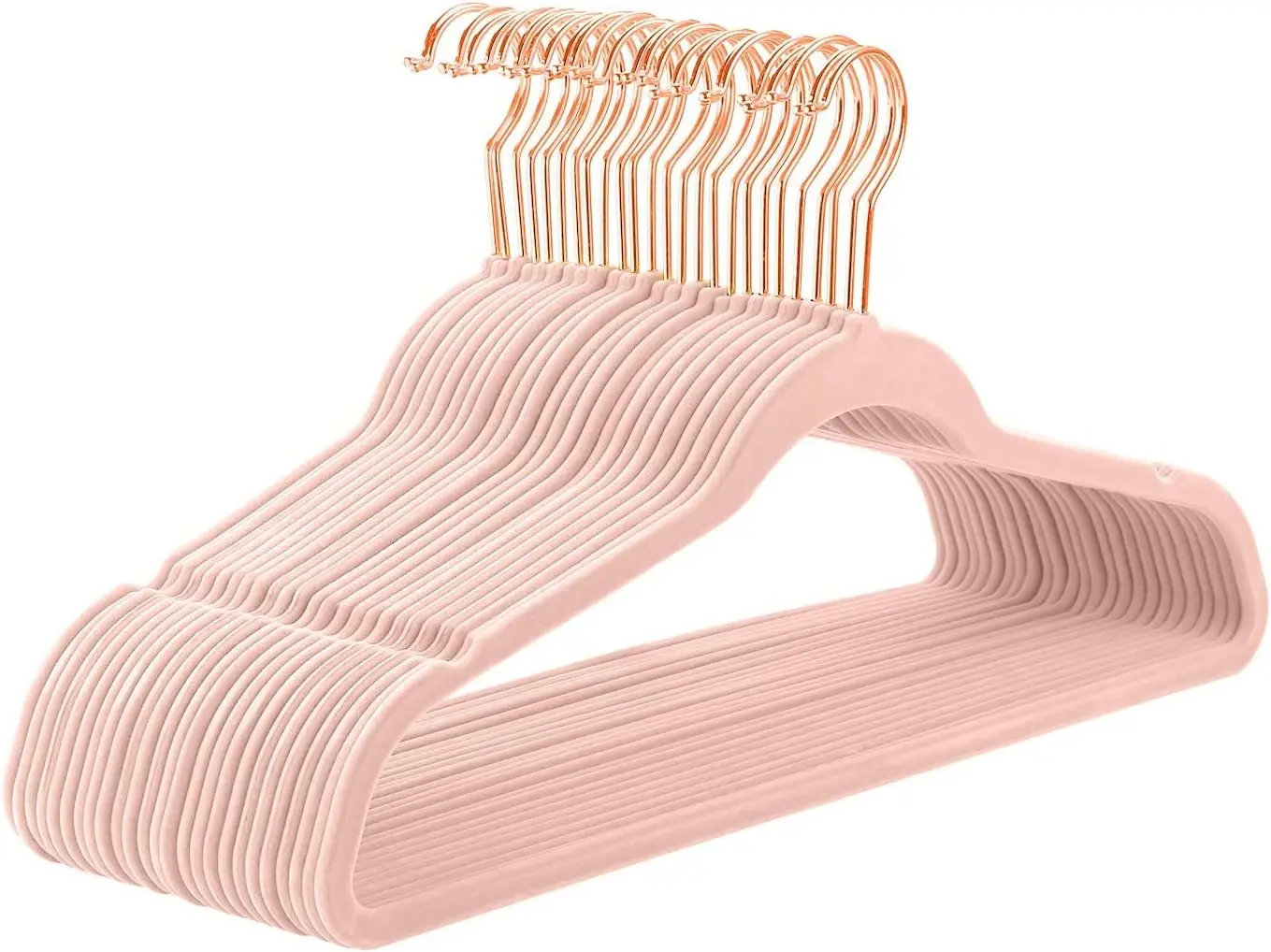 

Clothes Plastic Flocked Hanger, In Bedroom Gold Velvet Hook Adult Drying Clothes Rose Rack 17 Hanger, Non-slip Rack. Storage