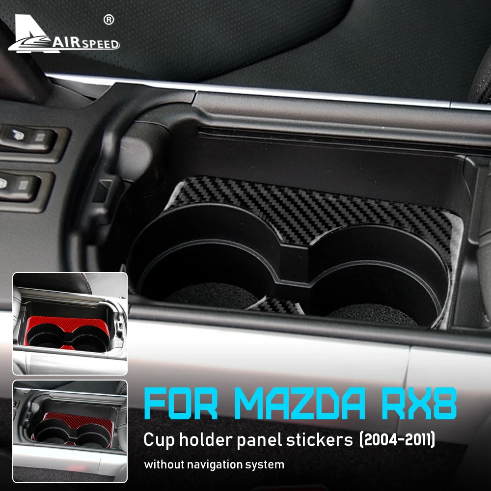 

AIRSPEED 6 шт. углеродное волокно для Mazda RX8 2004-2011 аксессуары внутренняя отделка Автомобильный задний центральный контроллер держатель воды Накл...