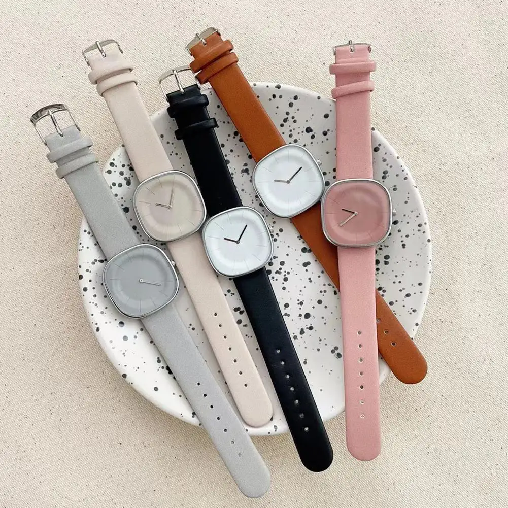 

Women Watch Simple Solid Color Lady Wrist Watch Faux Leather Strap Wristwatch Quartz Watches Casual Clock Jewelry Accessories