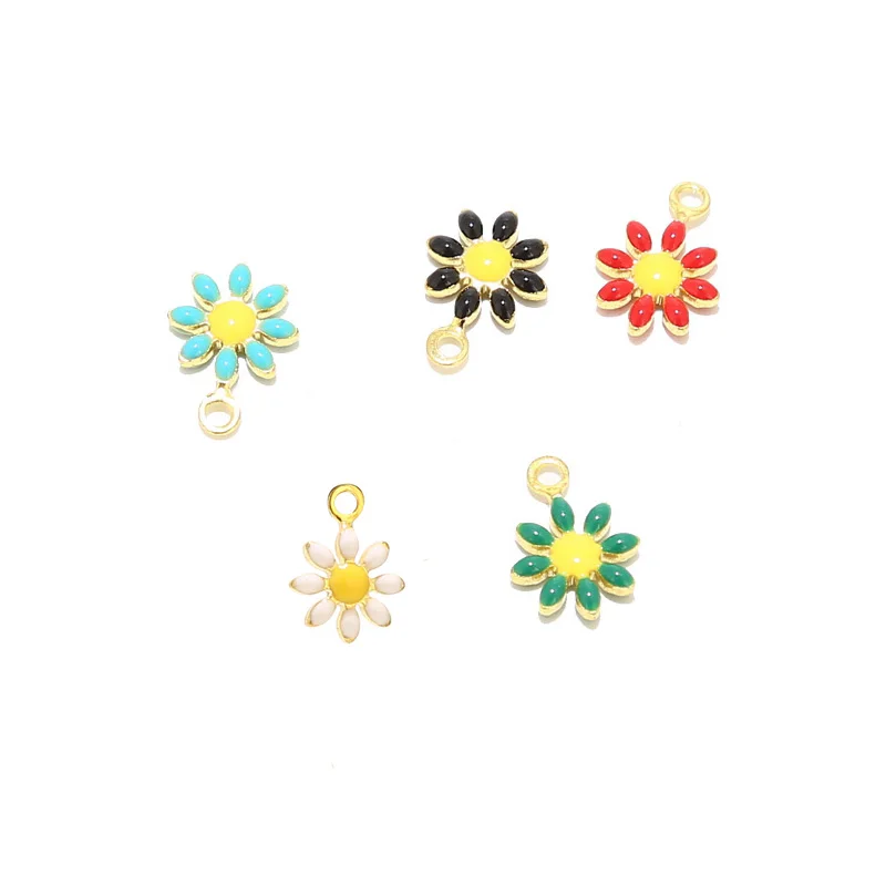 

Необработанные латунные подвески с маргаритками 20 шт., золотые эмалевые Крошечные Подвески для женщин, браслеты, ожерелья, серьги, изготовление ювелирных изделий