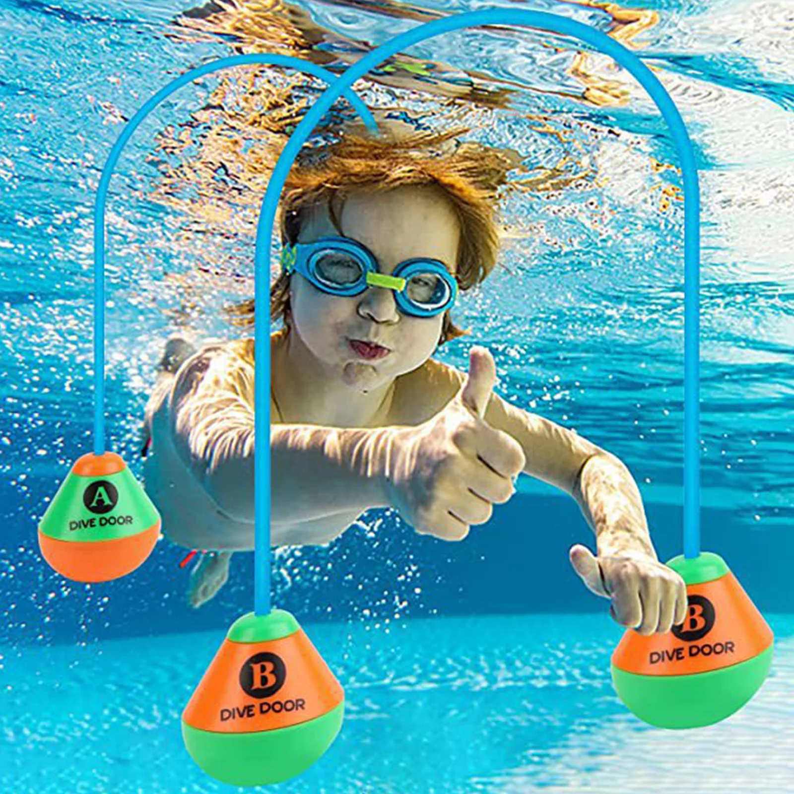 

2pcs/set Through Door Diving Ring Funny Swimming Game Aids Dive Door Reusable Dive Swim Through Door Adults Kids Pool Water Toys