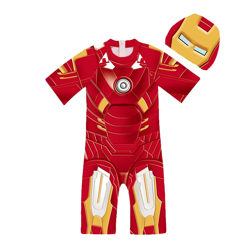 Цельный купальник для мальчиков-героев пляжный костюм Человека-паука косплея