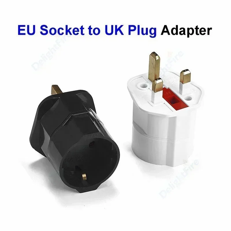 

1pcs EU to UK Plug Adapter 250V 13A Korea Euro 2Pin to Britain 3Pin Plug Conversion Electrical Sockets Travel Adapter AC Outlet