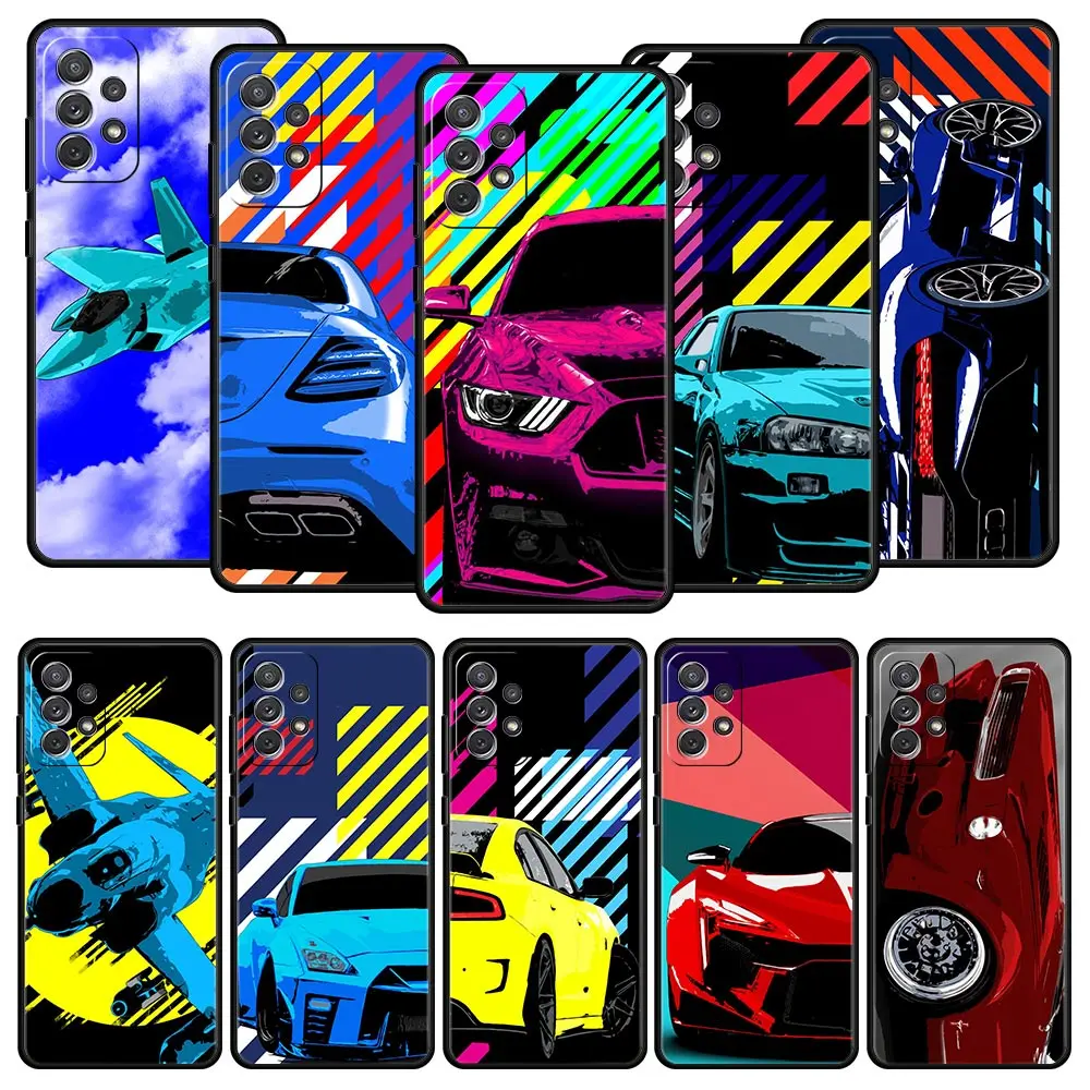 

JDM Sports Car Lamp Phone Case For Samsung Galaxy A51 A71 A21S A12 A11 A31 A41 A01 A03s A52 A32 A22 A13 A23 A33 A53 A73 5G Cover