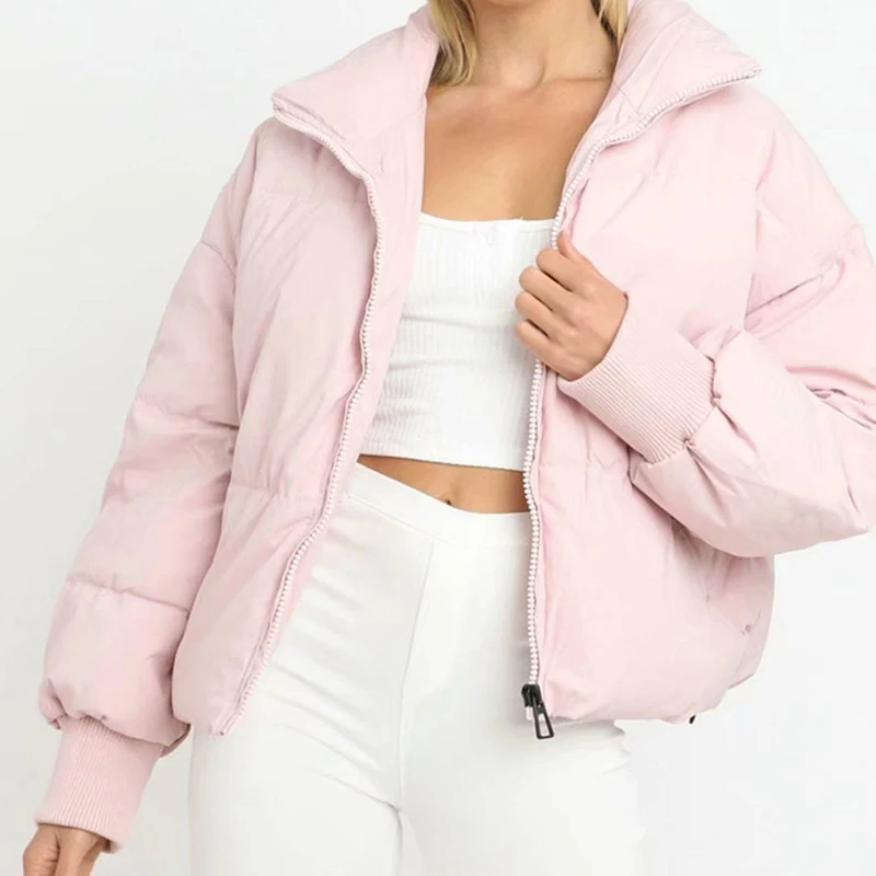 Women's Vintage Green Parkas Coats Casual Pockets Solid Loose Jacket 2021 Autumn Winter Thick Warm Basic Cotton Outerwear Female