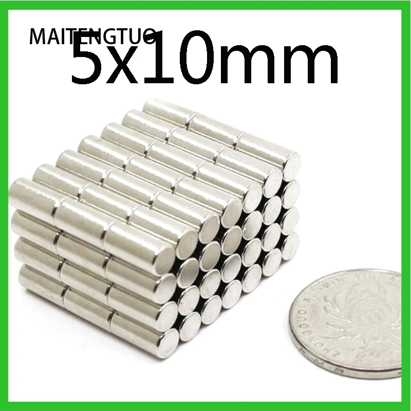 

10/20/50pcs 5x10 mm Round Neodymium Magnets 5mmx10mm Mini N35 Magnet Disc 5*10 Strong Cylinder Rare Earth Magnet 5mmx10mm