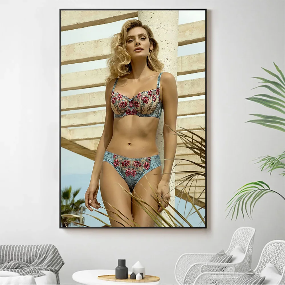 Настенный постер из шелковой ткани Ola Kowal 4 сексуальная модель звездное искусство