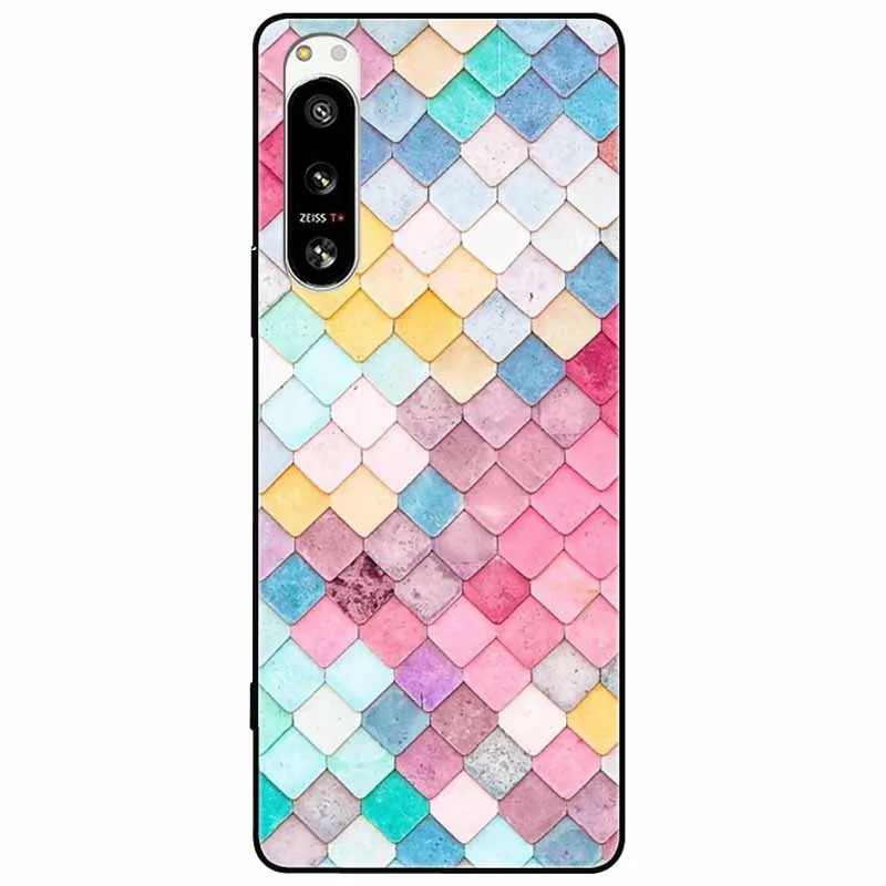 Чехол для Sony Xperia 10 V / 1 5G мягкие силиконовые задние чехлы с цветами телефона SONY