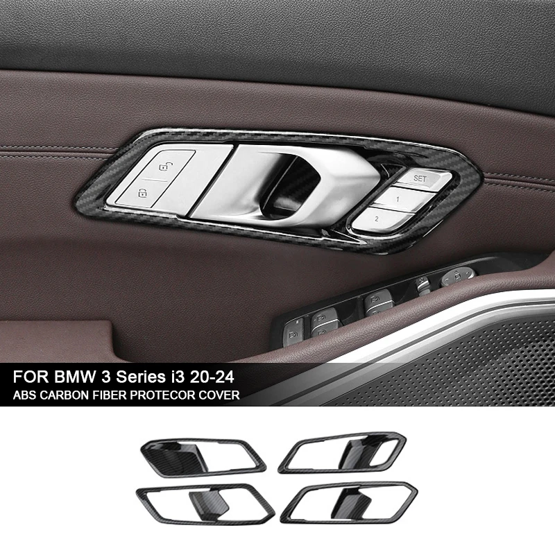 Фото Для BMW 3 серии i3 G20 G28 2020-2022 LHD ABS серебристая внутренняя дверная ручка автомобиля, накладка на рамку, защитная крышка, аксессуары №1