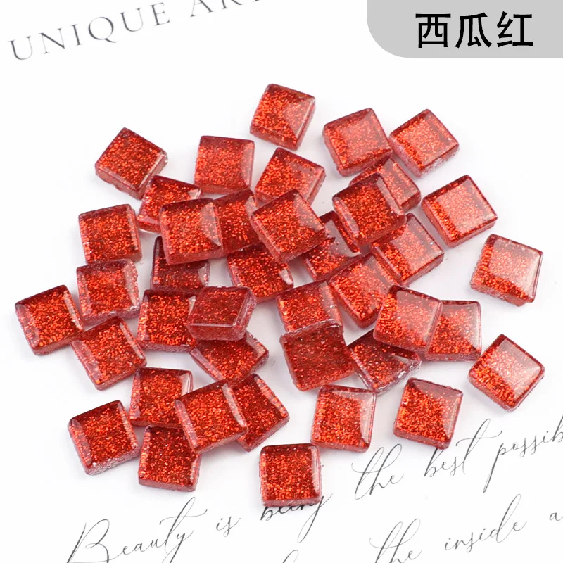 100 грамм/набор ДИИ Цветной блестящий стеклянный мозаичный камень Плитка галька ремесленный материал головоломка для 10*10мм on.