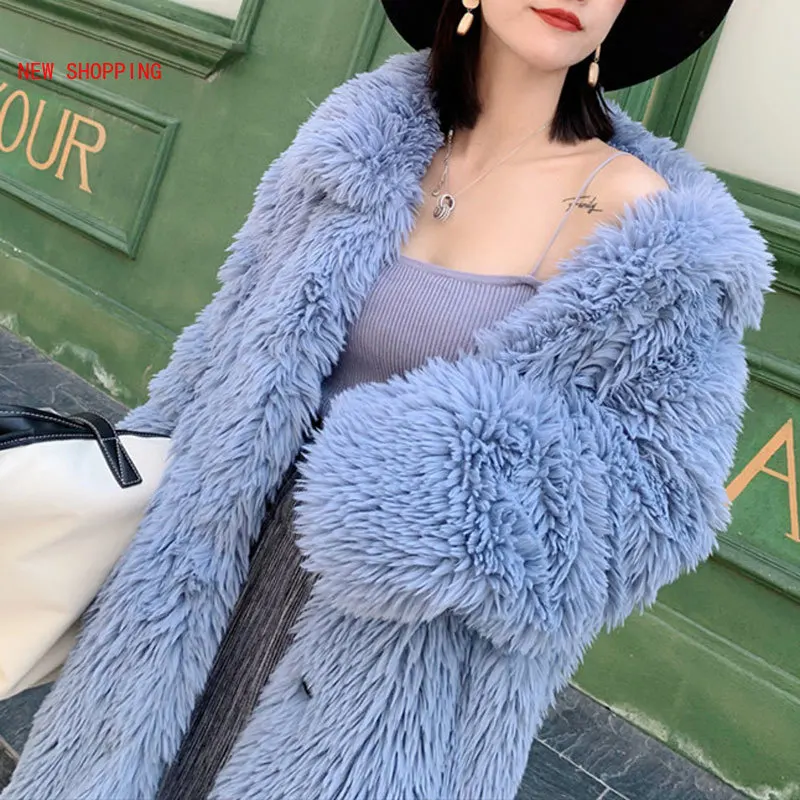 Women Teddy Coat Faux Fur Coat Women Casual Furry Thick Warm Long Faux Mink Fur Jacket Loose Winter Coats Manteau Femme Hiver