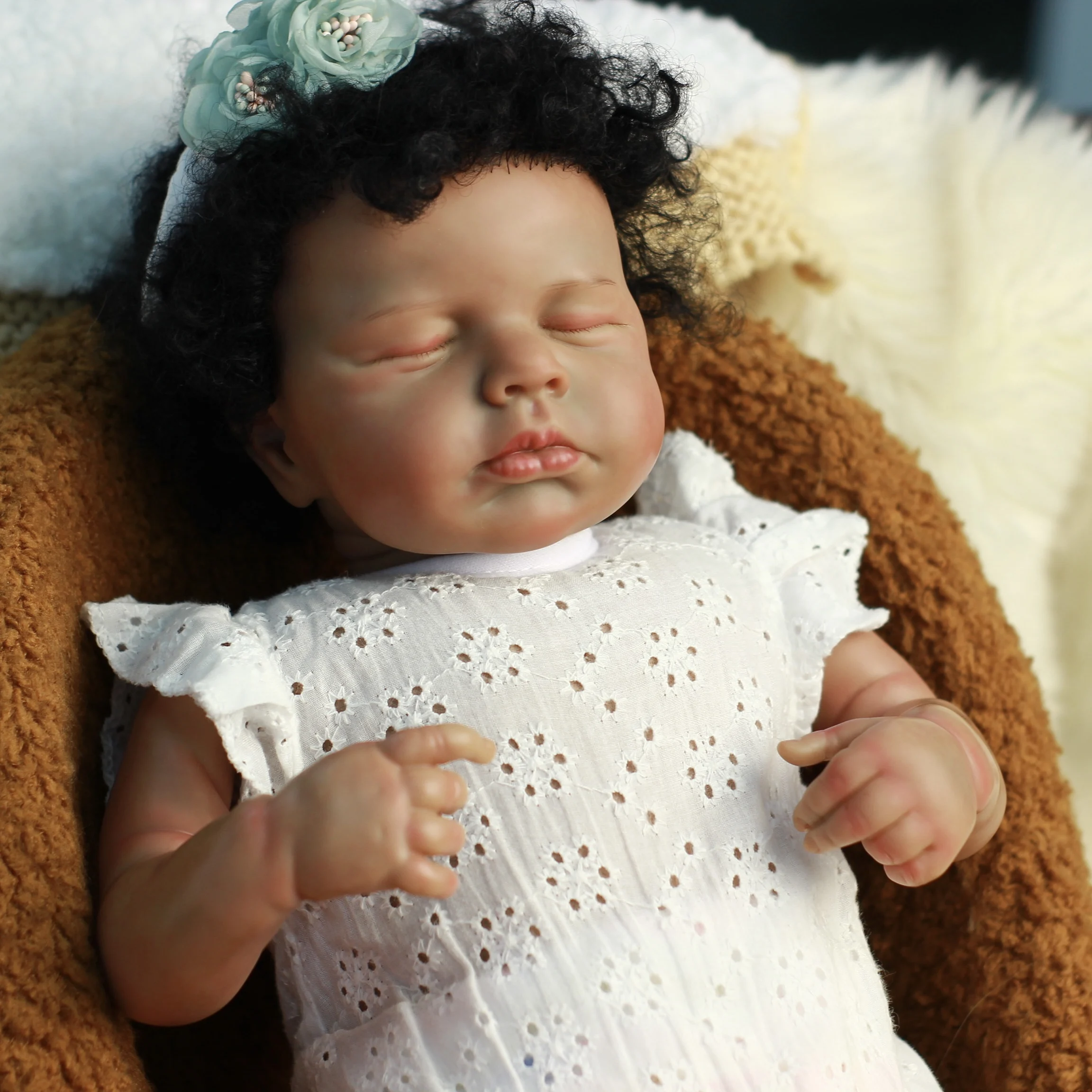 Кукла-Младенец Ручной Работы Saskia Lou 19 дюймов кукла-младенец из дубленой или