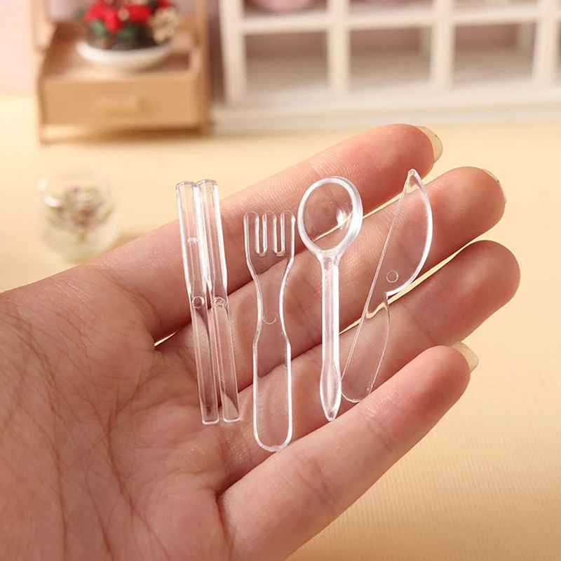 

4 шт./набор 1:6 миниатюрная вилка-ложка для кукольного домика палочки для еды модель посуды кухонный инструмент Принадлежности Декор «сделай сам» Детские ролевые игрушки