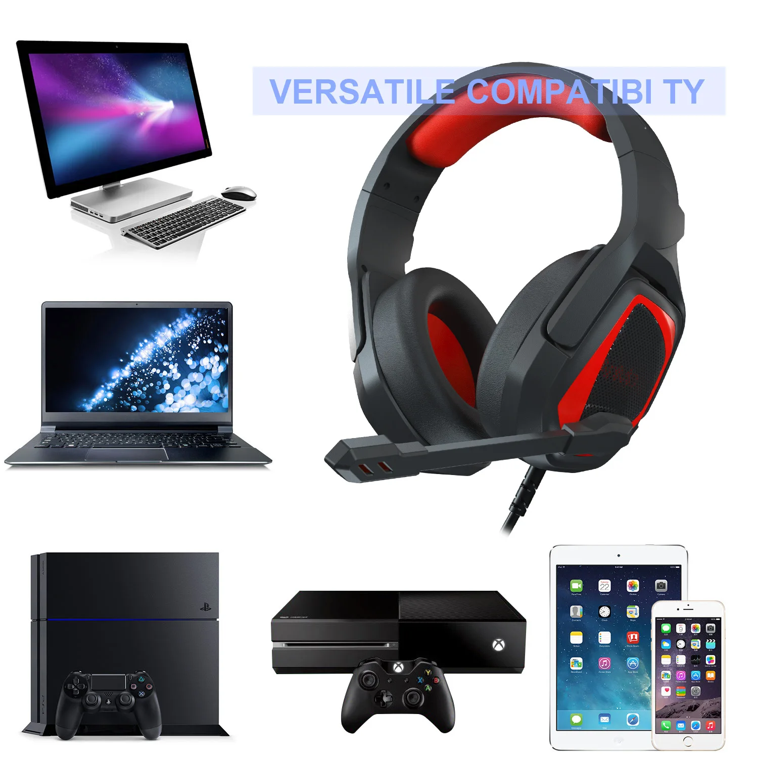 

Gaming Headphones for PC/PS4/PS5 Surround Gaming Headset Gamer USB Wired Headphones with 3.5mm Interface Noise Cancelling Mic