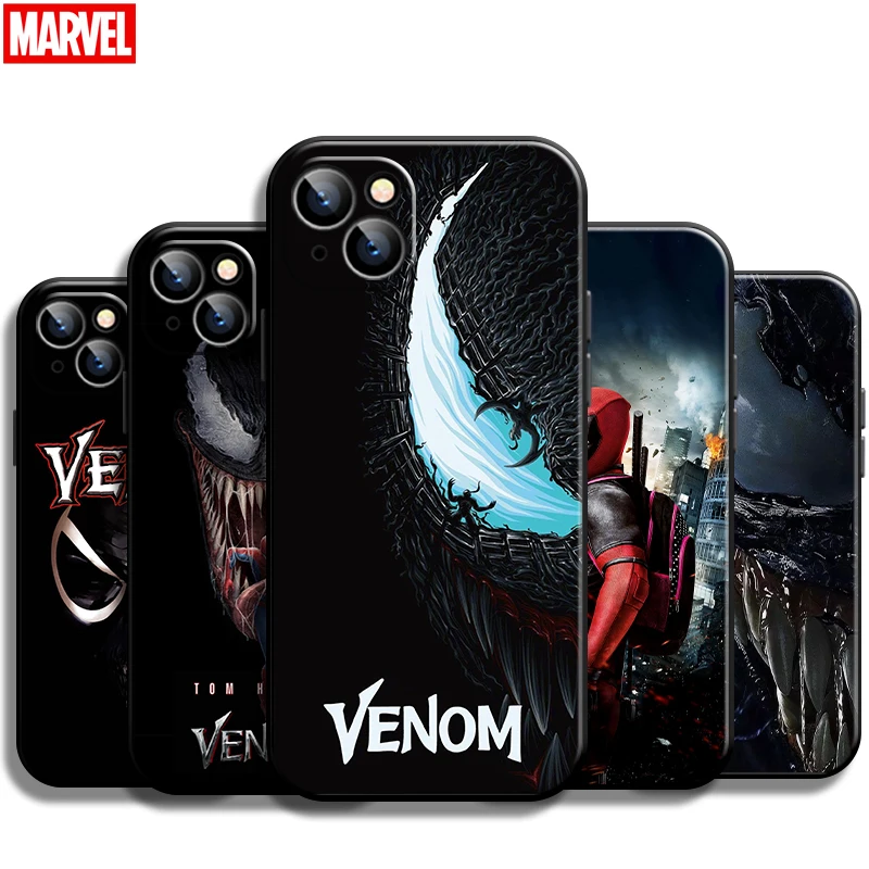 

Spiderman Venom Deadpool For Apple iPhone 13 12 11 Pro Max 12 13 Mini X XR XS Max SE 6 6S 7 8 Plus Phone Case Funda Black