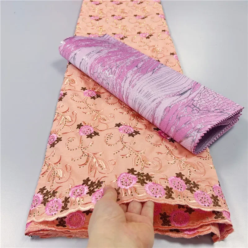 5 ярдов тяжелая вышивка бисером африканская 100% хлопчатобумажная ткань с