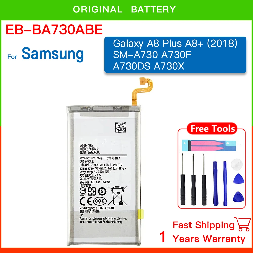 Совершенно новый аккумулятор EB-BA730ABE 3500 мАч для Samsung Galaxy A8 Plus + (2018) SM-A730 A730F A730DS A730X