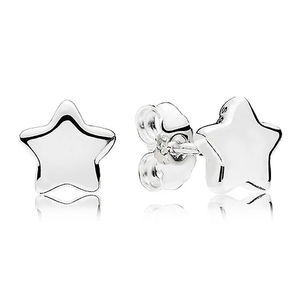 

Authentic 925 Sterling Silver Sparkling Shining Stars Stud Earrings For Women Wedding Gift Fashion Jewelry
