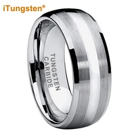 itungsten 8mm dropshipping tungsten ring for men women fashion engagement wedding band domed beveled edges comfort fit