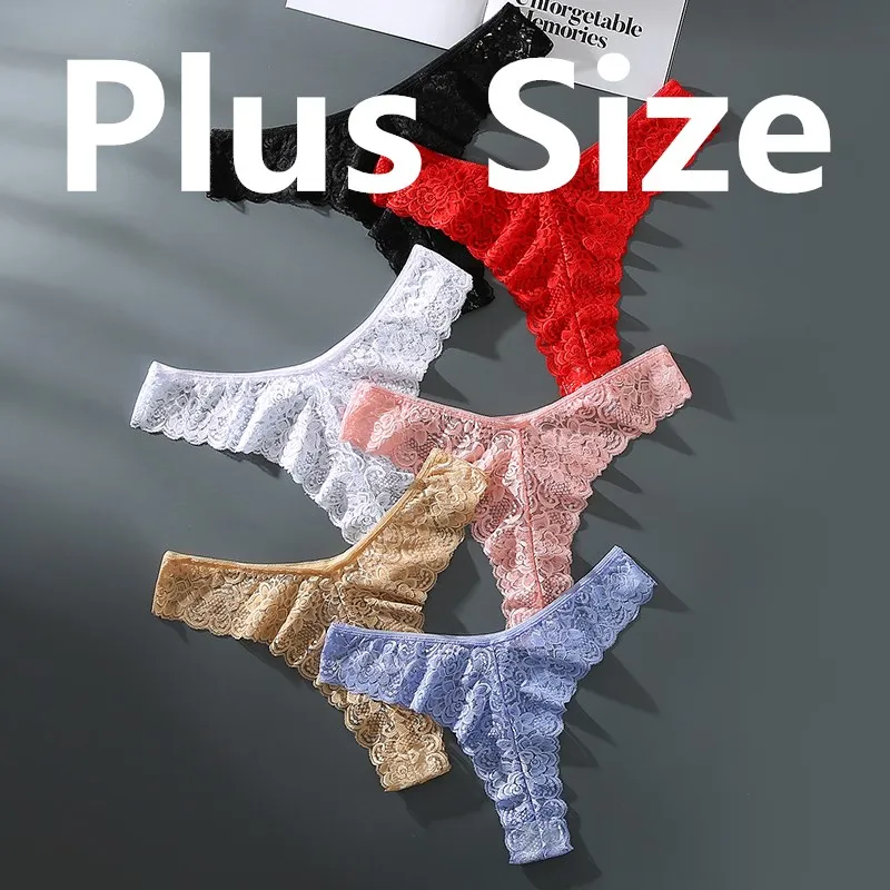 

3PCS S-3XL Plus Size Womens Sexy Thong Women Panty Lingerie Thongs Woman Female Underwear Cunt Panties Lace Panties Sexy Thong