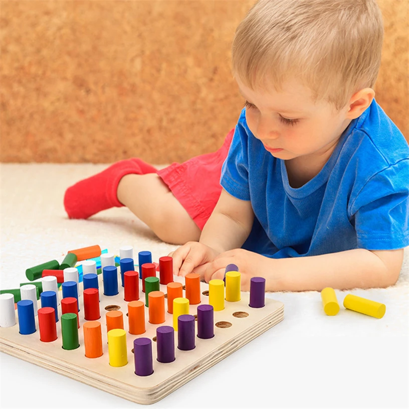 

Kids Montessori Sensory Toy Coloful Ladder Matching Shape Sorting Cognitive Learning Educational Toys Teaching Aids D86Y