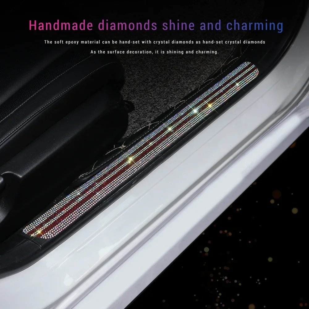 Блестящие защитные наклейки для дверей автомобиля нано-лента против царапин