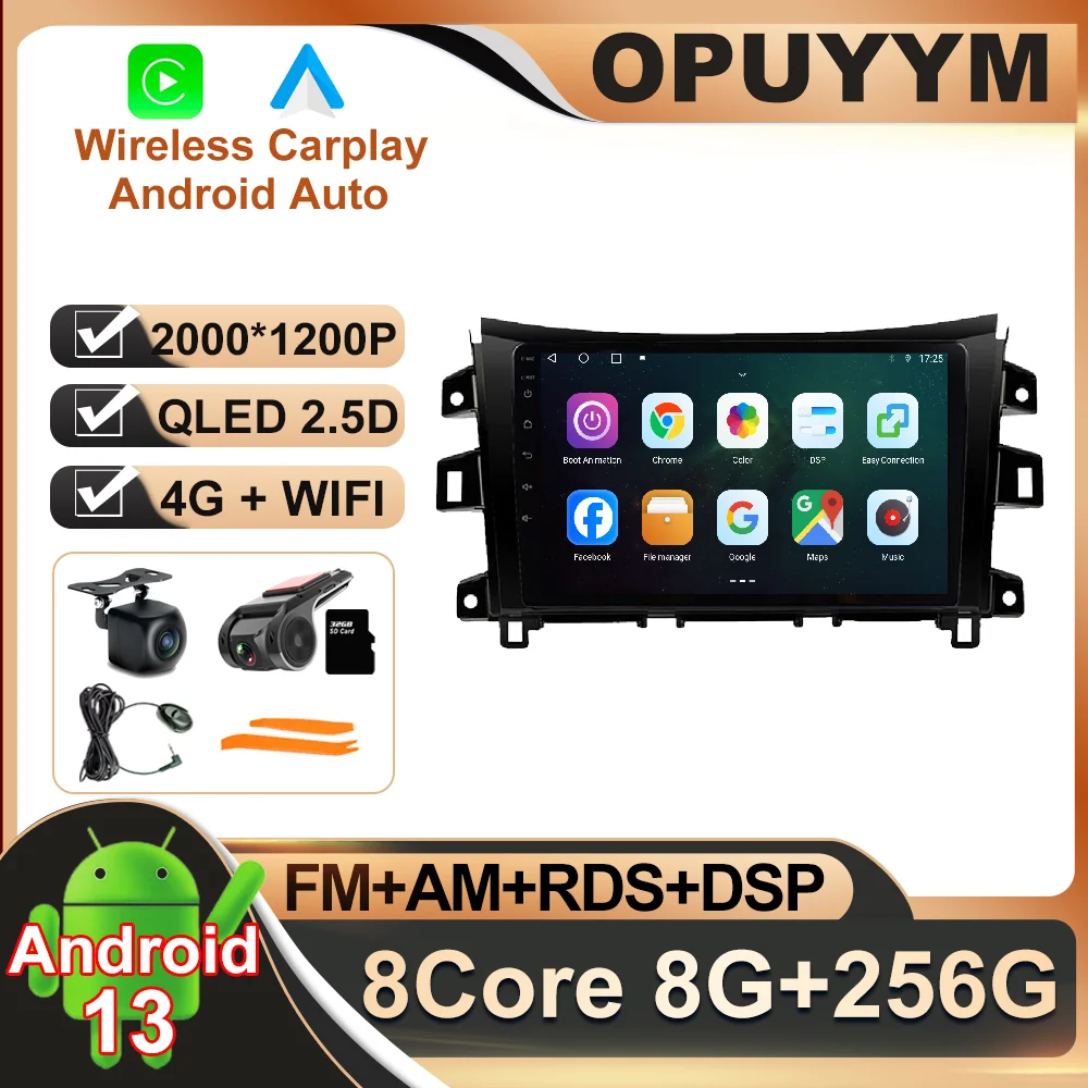 

10.1 Inch Android 13 For Nissan NAVARA Frontier NP300 2015 - 2017 Car Radio DSP Autoradio 4G LTE WIFI RDS Multimedia Stereo AHD