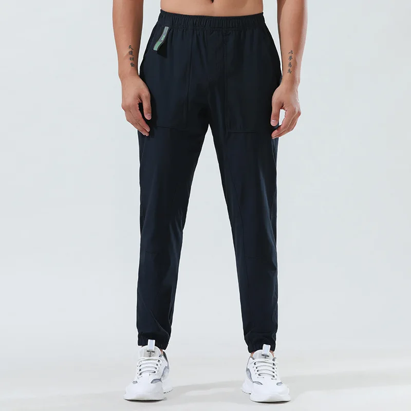 Outdoor sports pants men summer thin ice silk quick-drying breathable running fitness training casual trousers exercise clothing