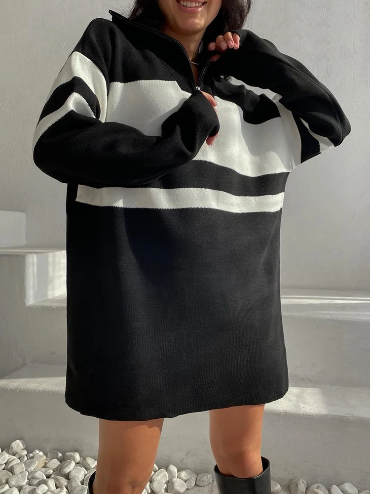 Striped Pullover Sweater Women 