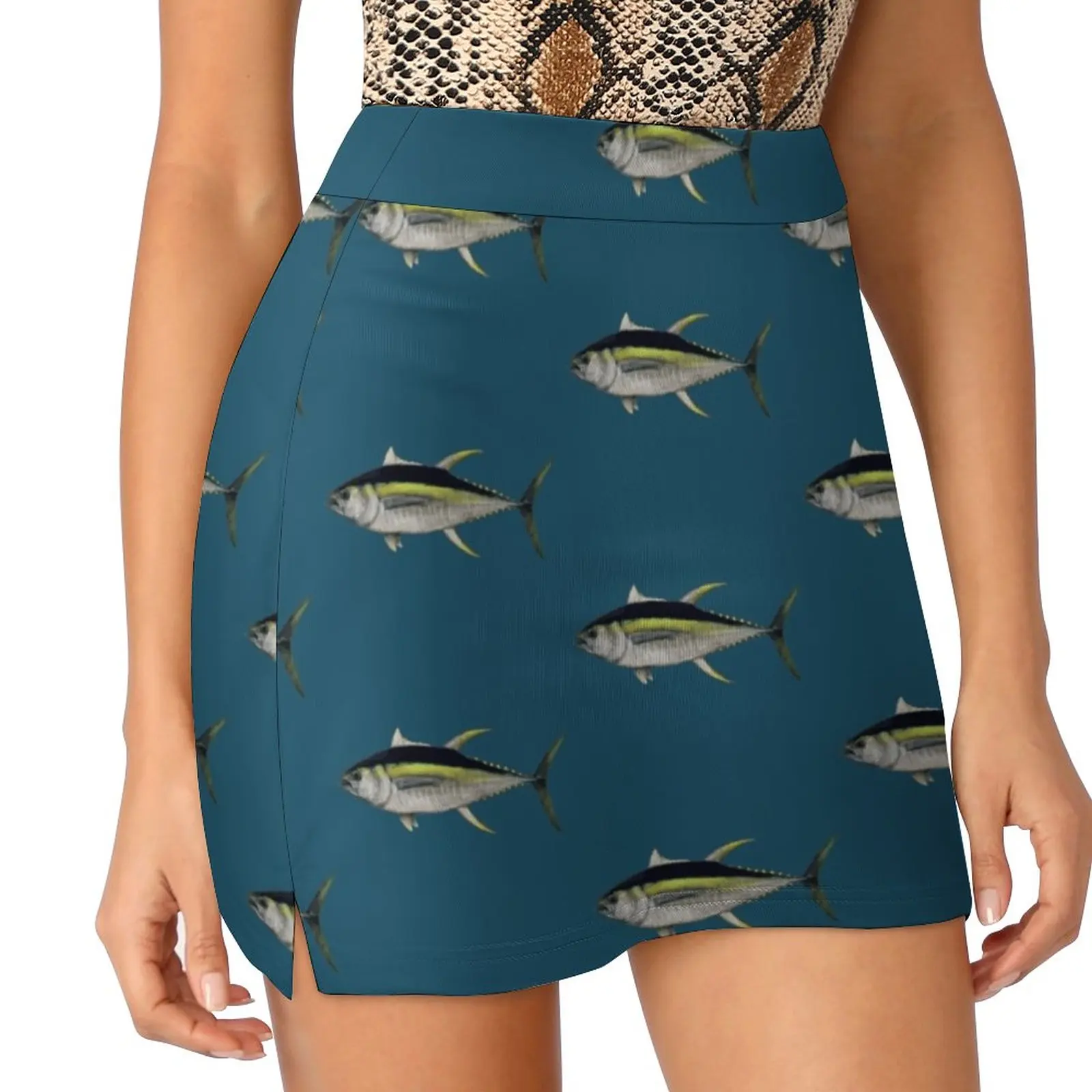 Юбка с желтым тунцом (Thunnus Albacare) женская модная юбка-брюки 2022 мини-юбки офисная