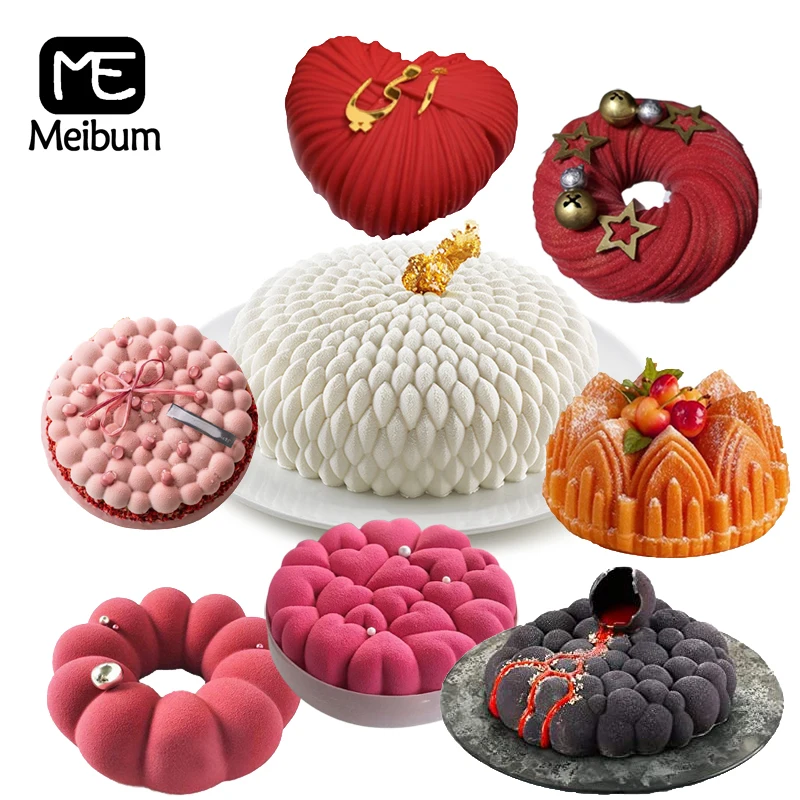 

Meibum 29 Kinds of Food Grade Silicone Cake Molds French Mousse Mould Party Pastry Baking Tools DIY Dessert Pan Kitchen Bakeware