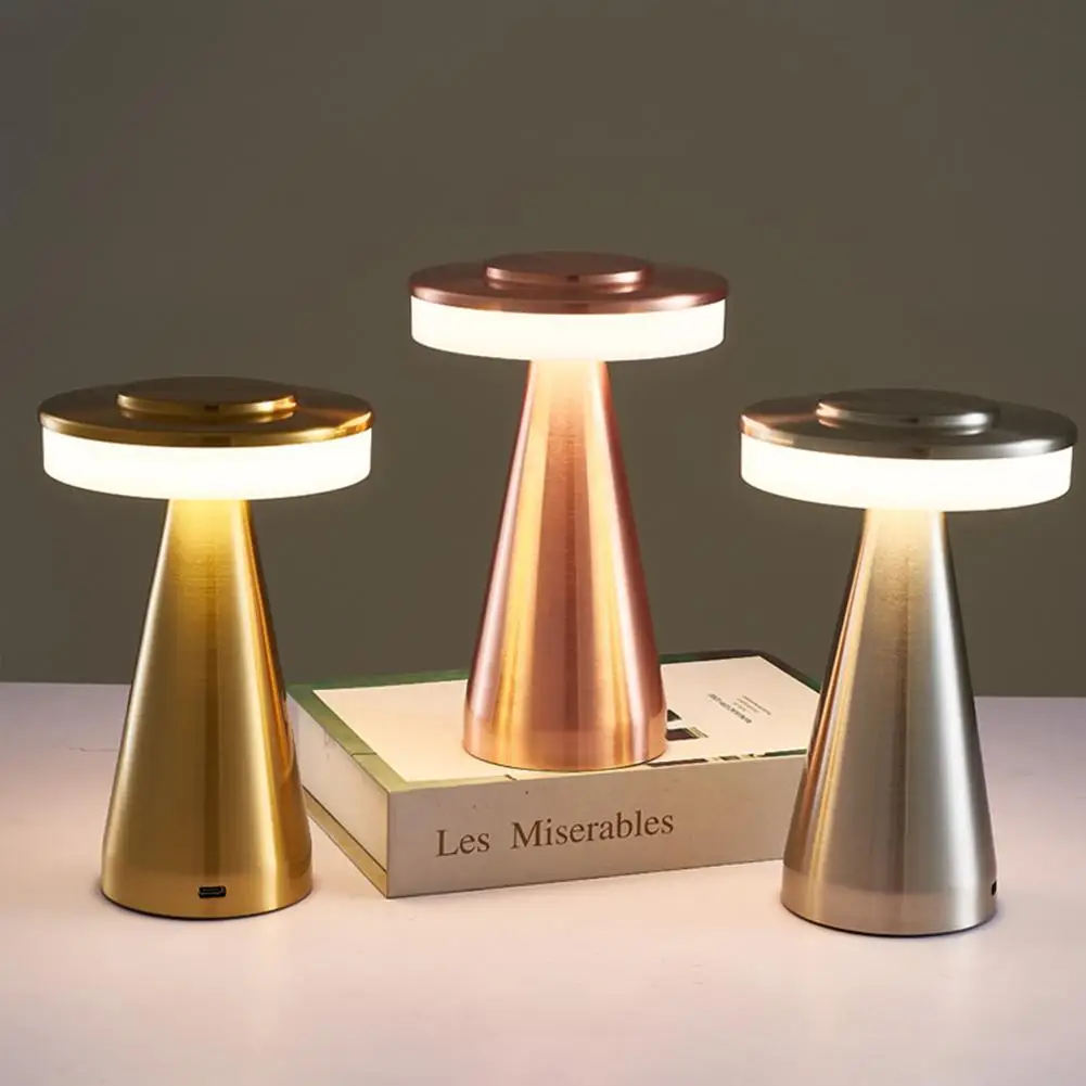 

USB Charging Metal Touch Dimming LED Table Lamp Hotel Bar Restaurant Desk Decorative Night Light Bedroom Bedside Reading Lights