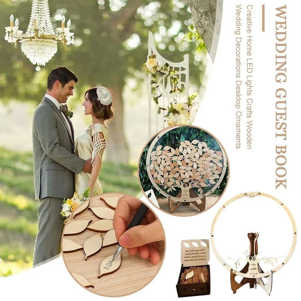 

DIY Tree with Leaves Crafts Wedding Gift Wedding Guest Book Anniversary Wedding Guestbook Alternative Tree with Box